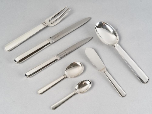 Antiquités - 1924 Jean E. Puiforcat - Flatware Cutlery Bayonne Sterling Silver 33 Pieces