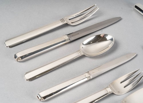 1924 Jean E. Puiforcat - Flatware Cutlery Bayonne Sterling Silver 58 Pieces - 