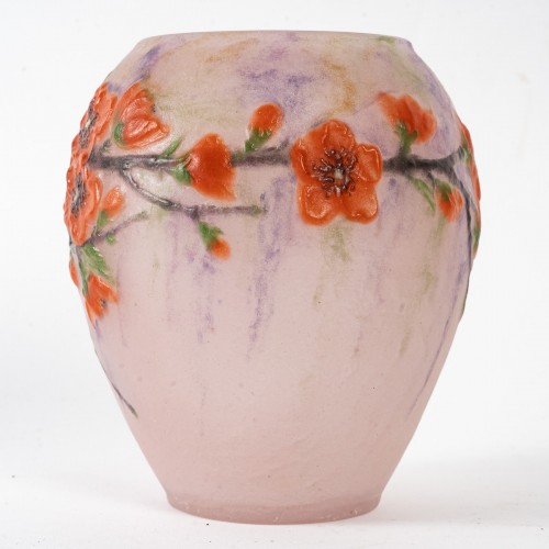 1920 Gabriel Argy Rousseau - Vase Fleurs de Pêchers Peach Blossom - Glass & Crystal Style Art Déco