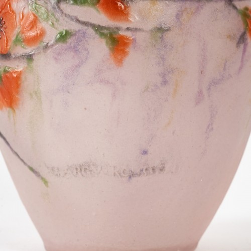 1920 Gabriel Argy Rousseau - Vase Fleurs de Pêchers Peach Blossom - 