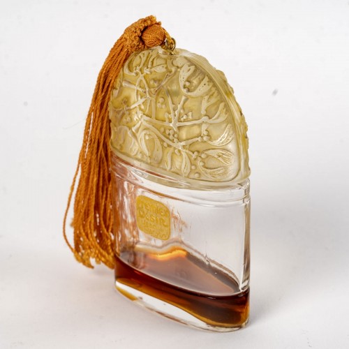 Glass & Crystal  - 1926 René Lalique - Perfume Bottle Sous Le Gui Glass Patina Jean de Parys