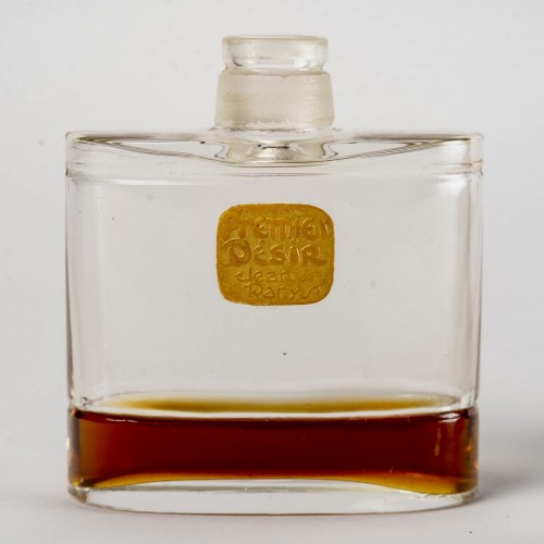 20th century - 1926 René Lalique - Perfume Bottle Sous Le Gui Glass Patina Jean de Parys