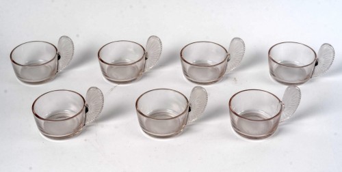 Art Déco - 1928 René Lalique - Set Of 7 Eventail Cups
