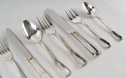 Cartier La Maison Du Prince - Cutlery Flatware Silver Plated 110 Pieces In  - Antique Silver Style 