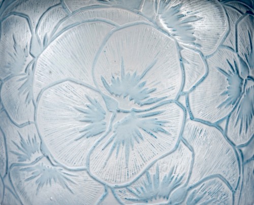 1920 René Lalique - Vase Pensees (pansies) - Art Déco