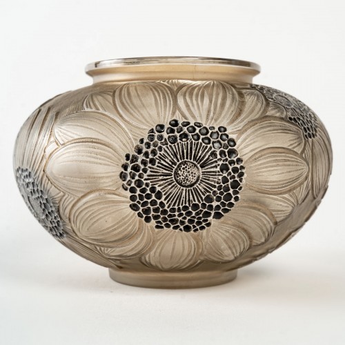 1923 René Lalique - Vase Dahlias - Verrerie, Cristallerie Style Art Déco