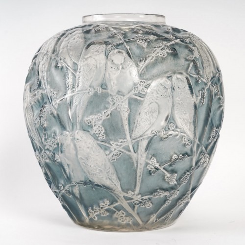 1919 René Lalique - Vase Perruches - Verrerie, Cristallerie Style Art nouveau