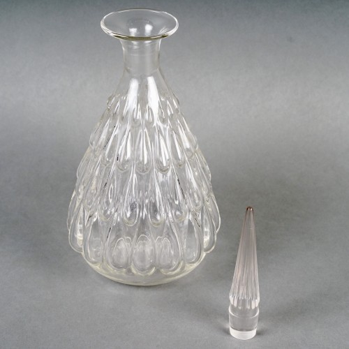 20th century - 1922 René Lalique - Tableware Gouttes d&#039;Eau - 4 Tumblers + 1 Decanter