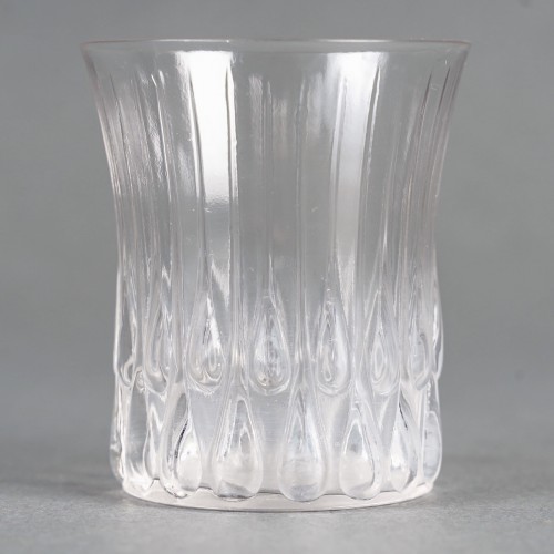 Art Déco - 1922 René Lalique - Tableware Gouttes d&#039;Eau - 4 Tumblers + 1 Decanter