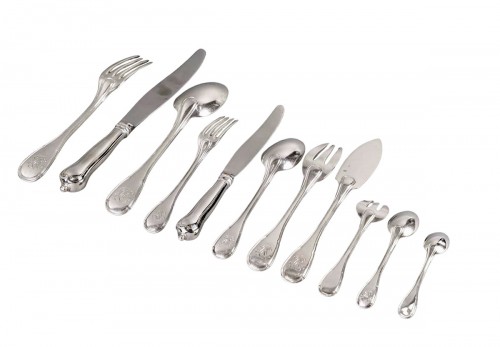 Puiforcat - Cutlery Flatware Set Noailles Sterling Silver - 145 Pieces