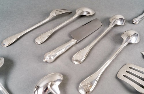 20th century - Puiforcat - Cutlery Flatware Set Noailles Sterling Silver - 145 Pieces