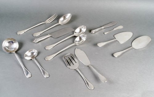 Antiquités - Puiforcat - Cutlery Flatware Set Noailles Sterling Silver - 145 Pieces