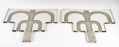 1928 René Lalique - Paire d'appliques Saint Nabor - Art Déco