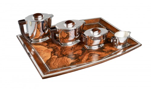 1934 Tetard Frères - Tea And Coffee Service Sterling Silver and Rosewood