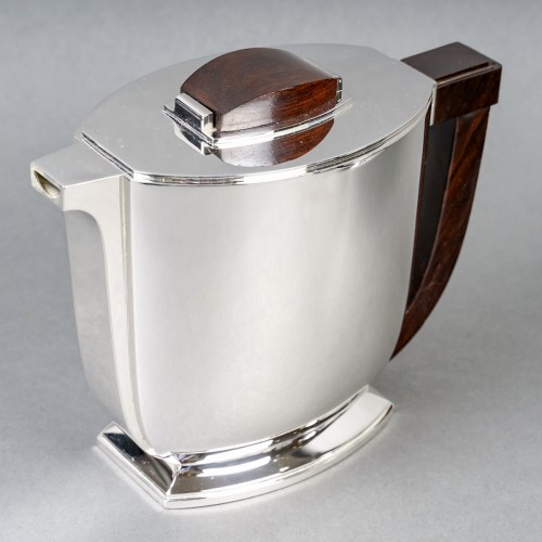 XXe siècle - 1934 Tetard Frères - Service à thé et à café en argent massif et palissandre