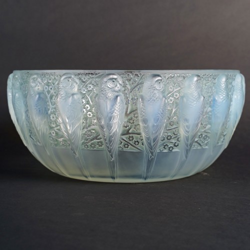 1931 René Lalique -bowl Perruches - Glass & Crystal Style Art Déco