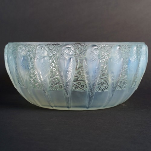 1931 René Lalique - Coupe Perruches - Verrerie, Cristallerie Style Art Déco