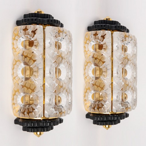 Lighting  - Lalique France - Pair Of Sconces Wall Lights Seville