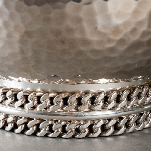 Jean Desprès - Coupe Art-Déco « Gourmette » en métal argenté - BG Arts