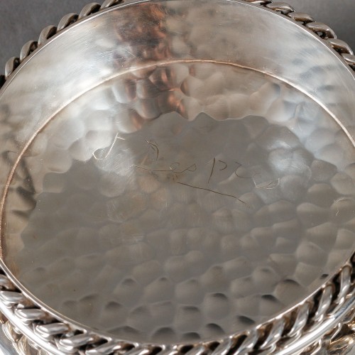 Jean Desprès - Coupe Art-Déco « Gourmette » en métal argenté - Art Déco