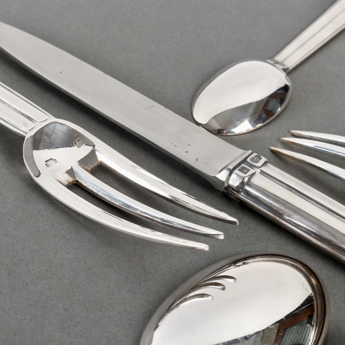 Jean E. Puiforcat - Set Of Flatware Cutlery Chantaco Plated Silver 48 Pces - 