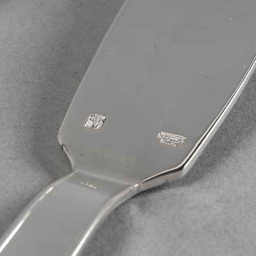 Antique Silver  - Jean E. Puiforcat - Set Of Flatware Cutlery Normandie Plated Silver 72 Pces