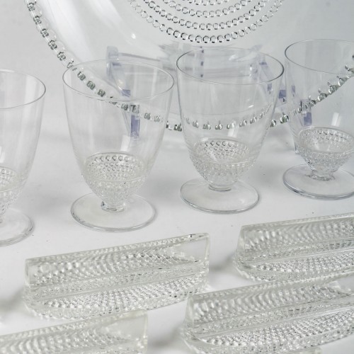 1930 René Lalique - Set Of Tablewares 14 Pieces Glasses Nippon - Glass & Crystal Style Art Déco