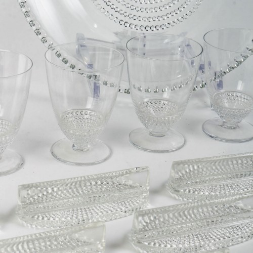 1930 René Lalique - Set Of Tablewares 14 Pieces Glasses Nippon - silverware & tableware Style Art Déco