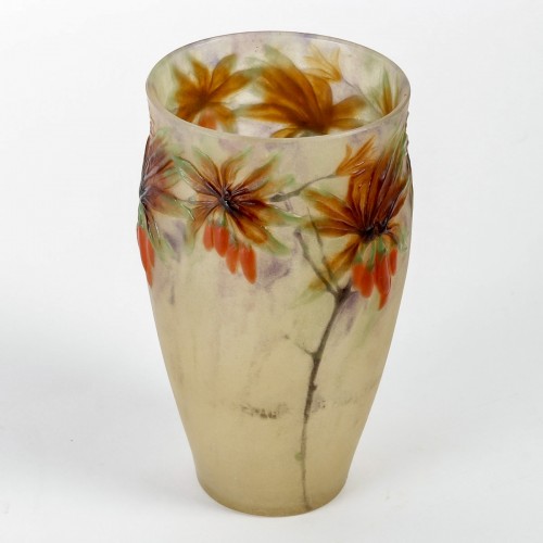 1917 Gabriel Argy Rousseau - Vase Lyciet de Babarie - Verrerie, Cristallerie Style Art Déco