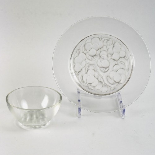 1931 René Lalique - Set Of Tablewares Marienthal 4 Plates &amp; 4 Bowls - Glass & Crystal Style Art Déco