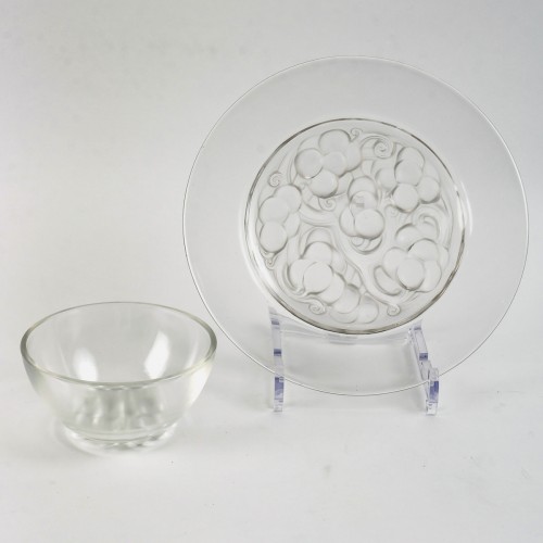 1931 René Lalique - Service Marienthal 4 Assiettes - 4 Bols - Verrerie, Cristallerie Style Art Déco