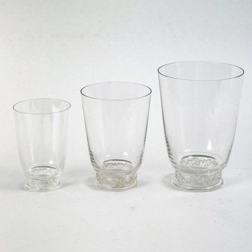 Années 50-60 - 1950 Marc Lalique - Service De Gobelets Verres Saint Hubert