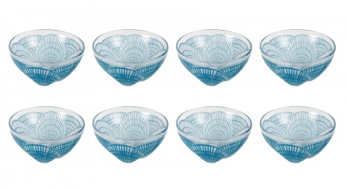 1924 René Lalique - Service de 8 coupes Coquilles 