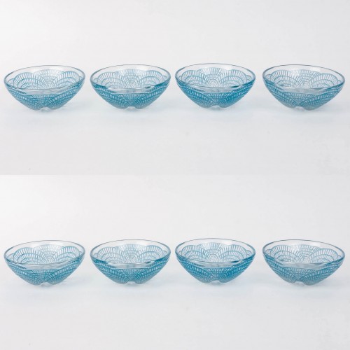 1924 René Lalique - Tablewares Bowls Coquilles  8 Pieces - Glass & Crystal Style Art Déco