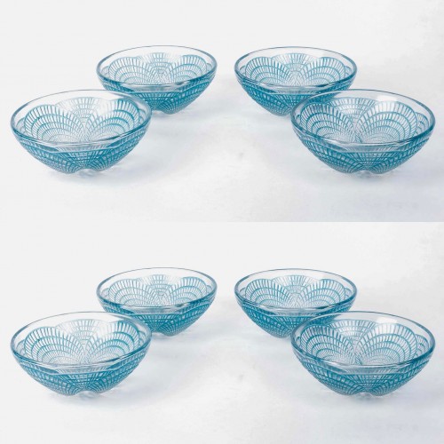Glass & Crystal  - 1924 René Lalique - Tablewares Bowls Coquilles  8 Pieces