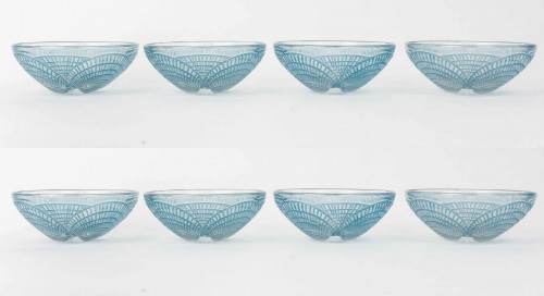 Antiquités - 1924 René Lalique - Service de 8 coupes Coquilles 