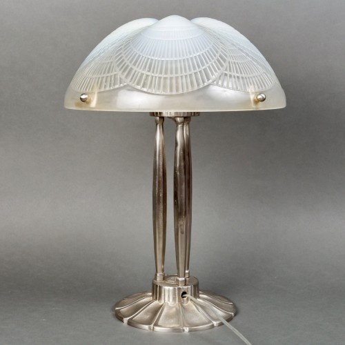 1924 René Lalique - Pair Of Lamps Coquilles - Lighting Style Art Déco