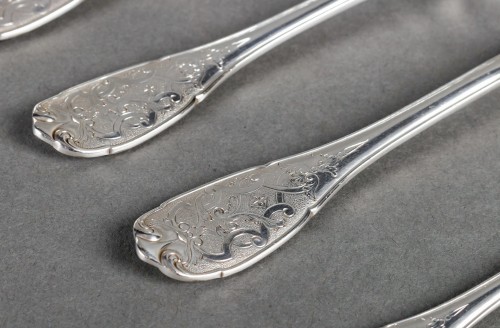 Puiforcat Cutlery Flatware Set Elysee Sterling Silver &amp; Vermeil 127 Pieces - 