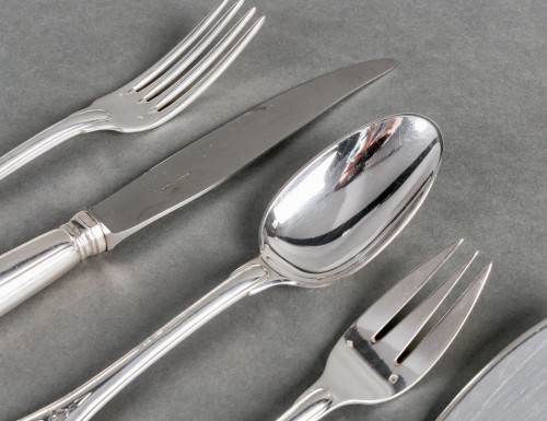  - Puiforcat Cutlery Flatware Set Elysee Sterling Silver &amp; Vermeil 127 Pieces