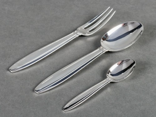 Jean E. Puiforcat - Cutlery Flatware Set Art Deco Sterling Silver - 108 Pie - 