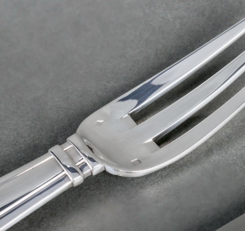 Jean E. Puiforcat - Cutlery Flatware Set Art Deco Sterling Silver - 108 Pie - 
