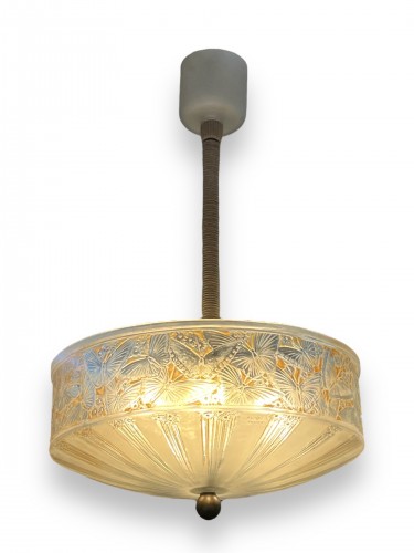 1924 René Lalique - Ceiling Fixture Light Chandelier Papillons Butterflies  - Lighting Style Art Déco