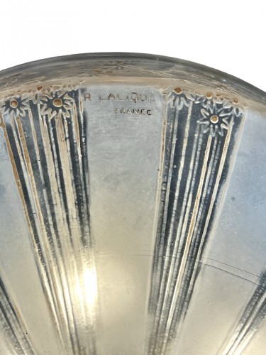 1923 René Lalique - Suspension Plafonnier Lustre Papillons Verre Patiné Sépia - Art Déco