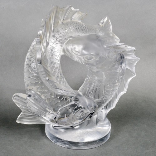 20th century - 1953 Marc Lalique - Sculpture Two Fishes