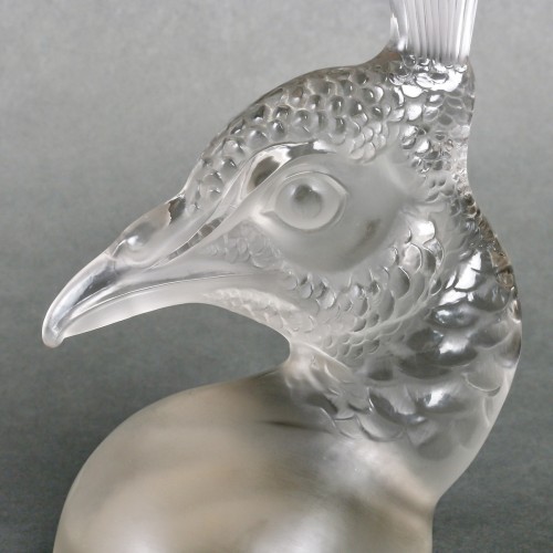 1928 René Lalique - Car Mascot Tete De Paon Peacock - 