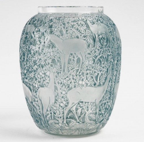 1931 René Lalique - Vase Biches - Verrerie, Cristallerie Style Art Déco