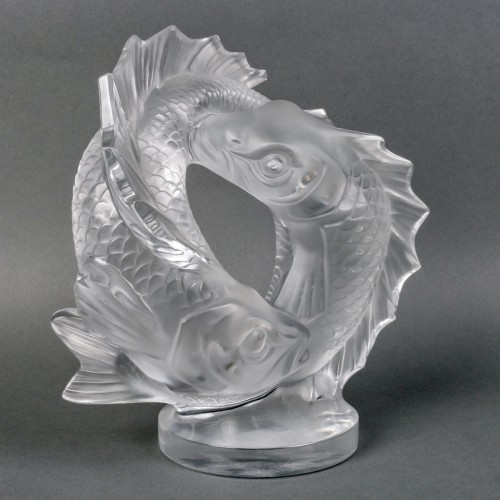 Glass & Crystal  - 1953 Marc Lalique - Sculpture Deux Poissons Fishes