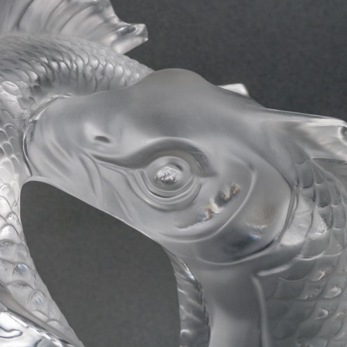 1953 Marc Lalique - Sculpture Deux Poissons Fishes - 