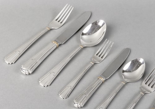 20th century - Cartier Maison Louis Cartier - Cutlery Flatware Sterling Silver 18 People