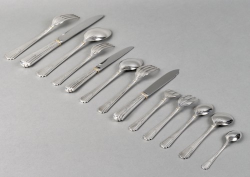 Cartier Maison Louis Cartier - Cutlery Flatware Sterling Silver 18 People - Art Déco